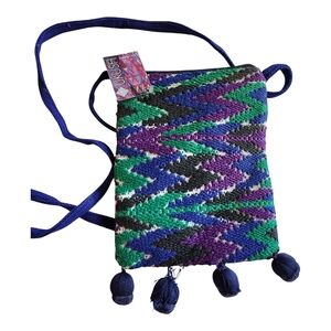 Colorful PomPom Women's Bag NWT